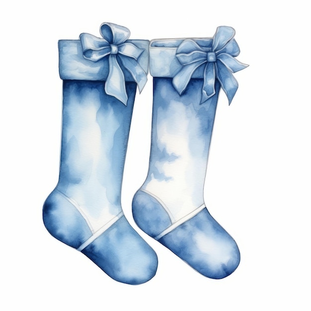 Watercolor Christmas sock isolated