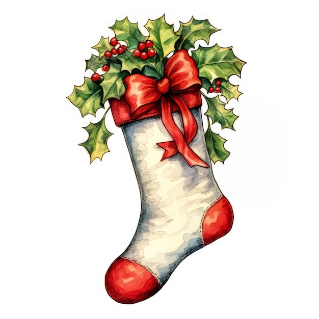 Foto calze natalizie ad acquerello