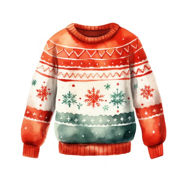 watercolor Christmas sweater isolated