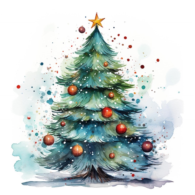 Watercolor Christmas Tree