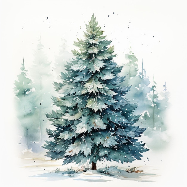 Watercolor Christmas Tree