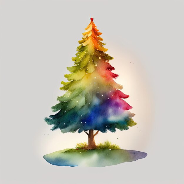 Watercolor Christmas Tree