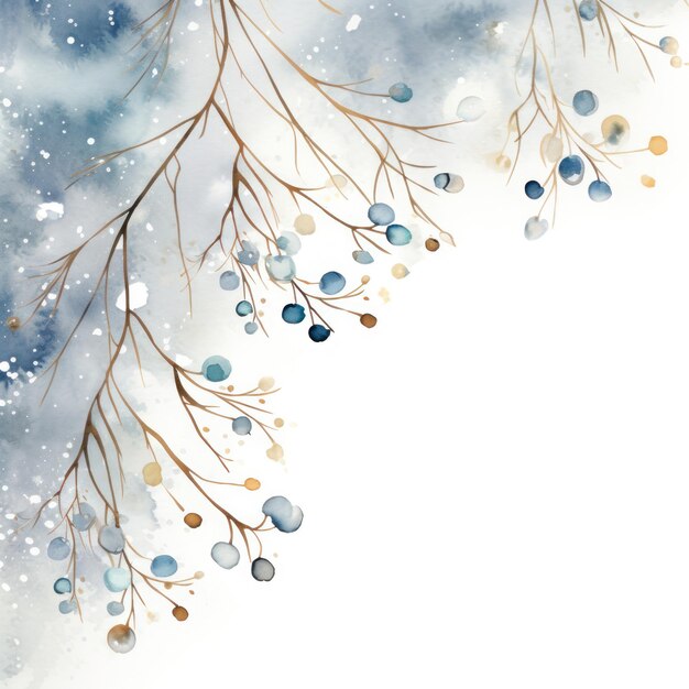 Photo watercolor christmas winter background illustration ai generativexa