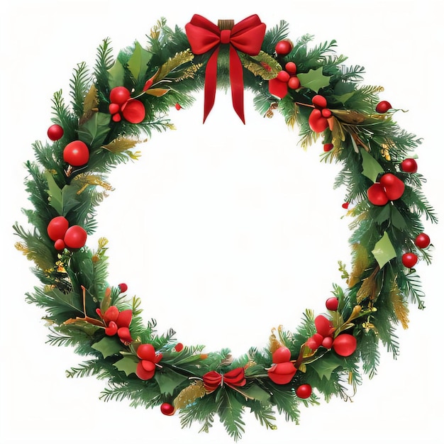 Photo watercolor christmas wreath clipart background