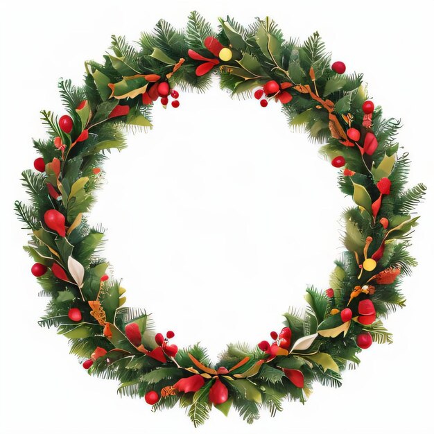 Photo watercolor christmas wreath clipart background