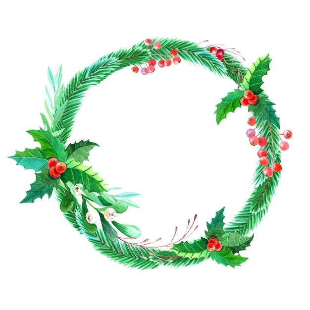 Watercolor Christmas Wreath