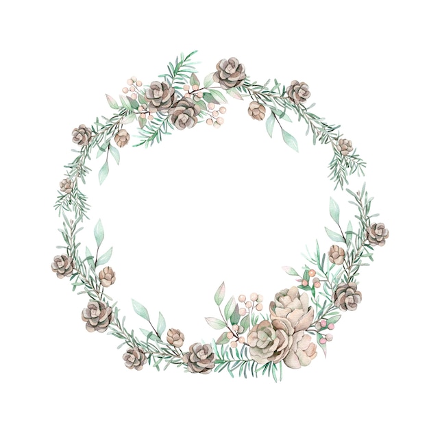 Watercolor Christmas wreathes