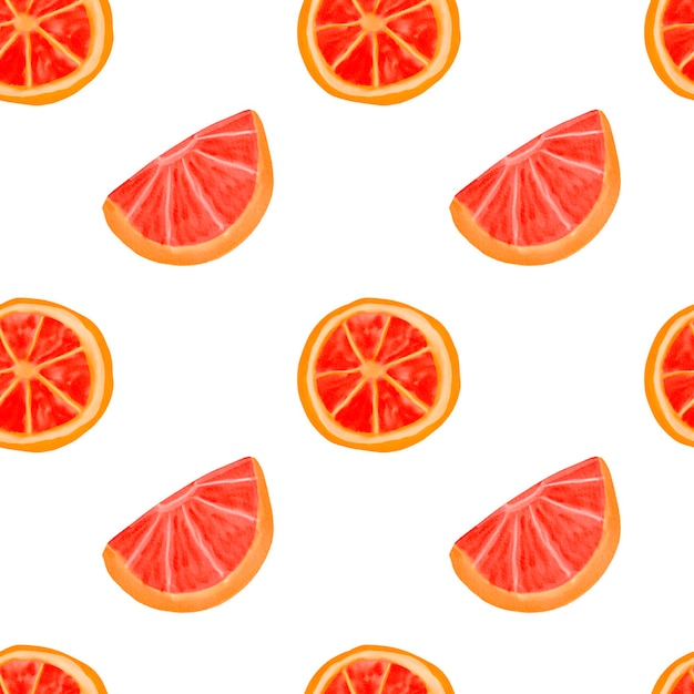 Watercolor citrus seamless pattern Grapefruit watercololr summer fresh watercolor pattern