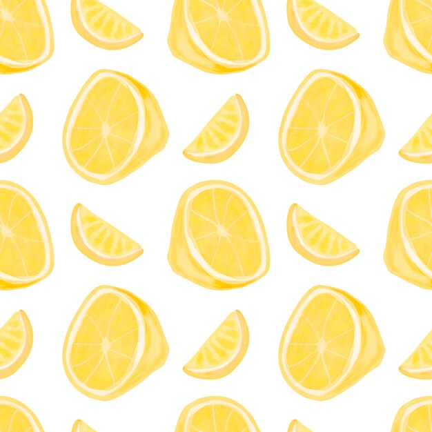 Watercolor citrus seamless pattern Lemon watercolor Summer fresh watercolor pattern with citrus on white background Digital paper hand drawn illustration