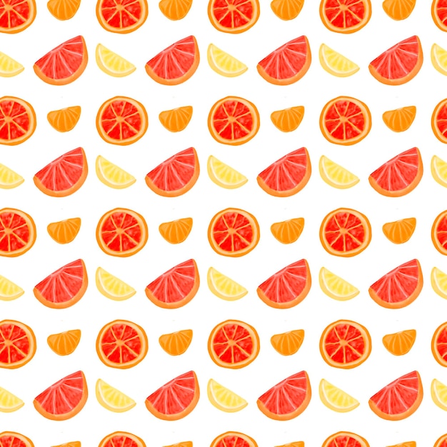 Watercolor citrus seamless pattern Summer fresh watercolor pattern with citrus Grapefruit lemon