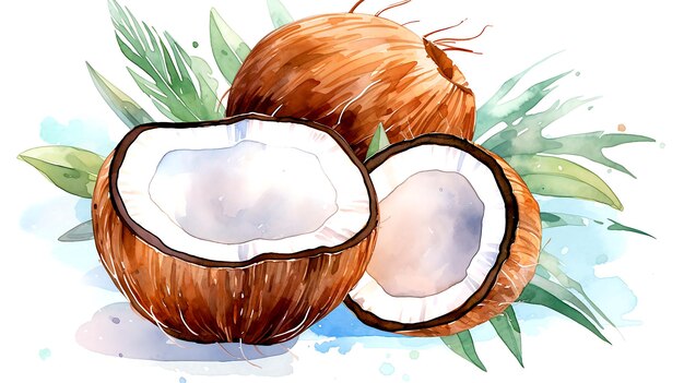 Watercolor coconut