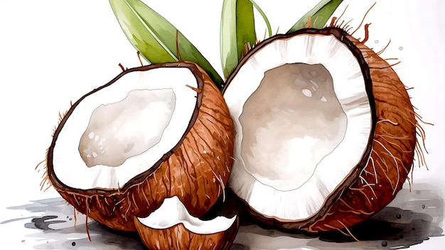 Watercolor coconut