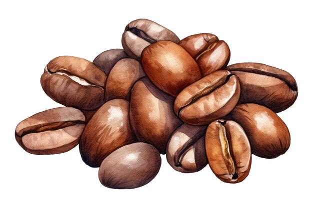 Watercolor Coffee Beans