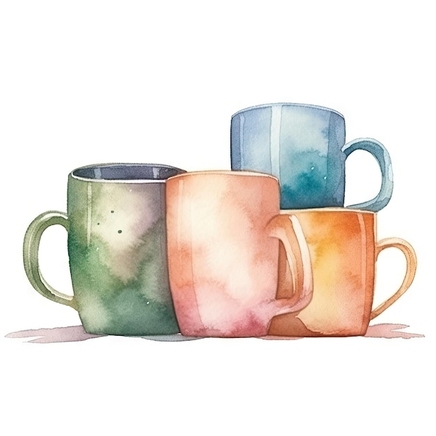 Watercolor of a coffee mug