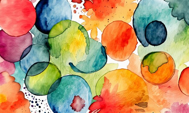 Photo watercolor colorful abstract painting illustration cartoon style wallpaper background design