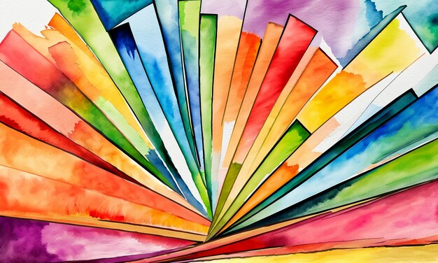 Watercolor colorful abstract painting illustration cartoon style wallpaper background design