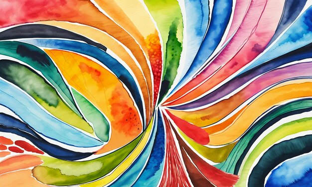 Watercolor colorful abstract painting illustration cartoon style wallpaper background design