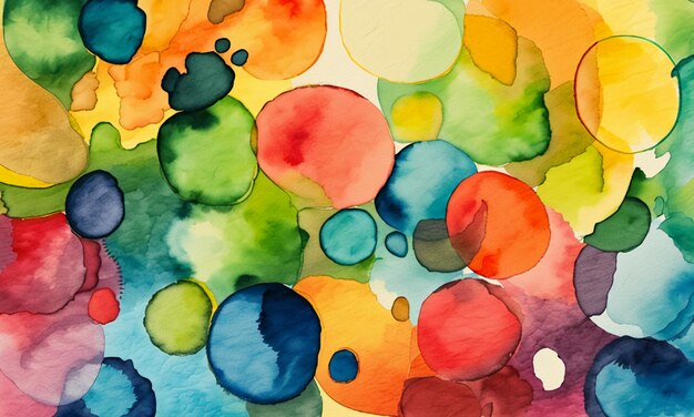 Watercolor colorful abstract painting illustration cartoon style wallpaper background design