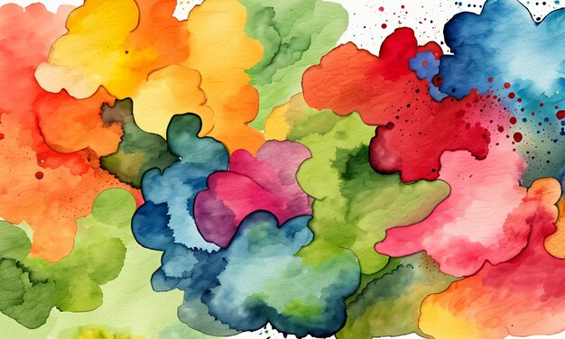 Watercolor colorful abstract painting illustration cartoon style wallpaper background design