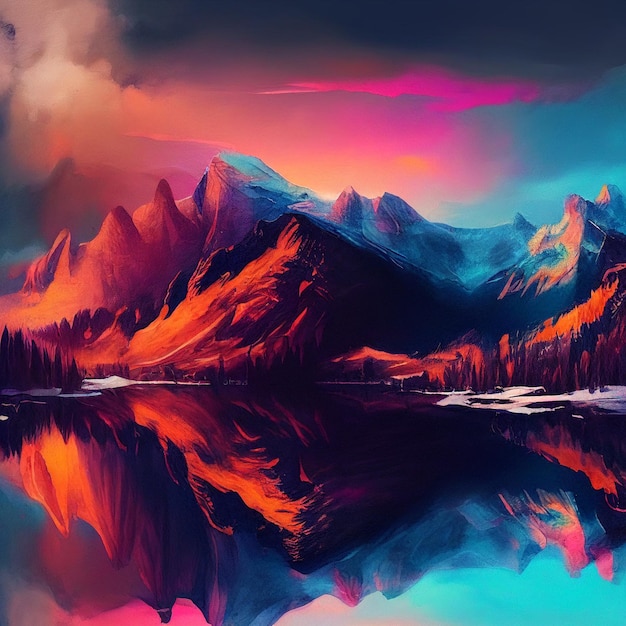 Watercolor colorful art Generative Ai