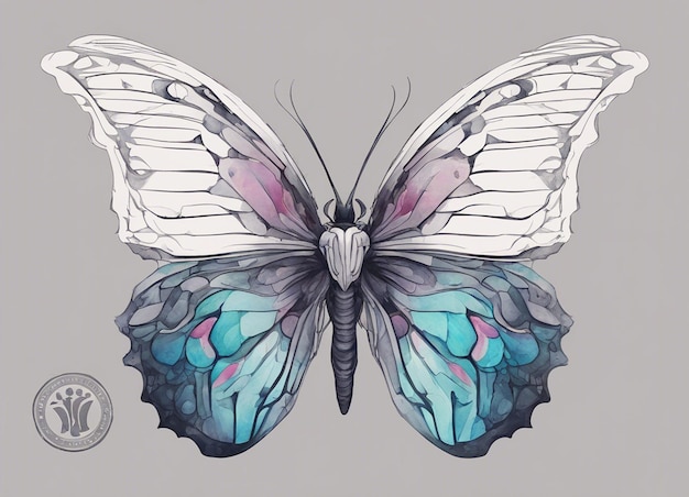 A watercolor colorful butterfly vector