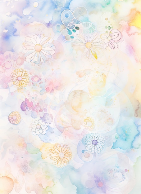 Watercolor colorful flower background