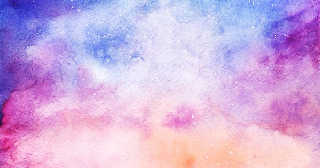 Watercolor colorful starry space galaxy nebula background