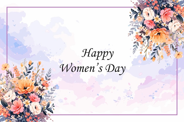 Photo watercolor concept for womens day