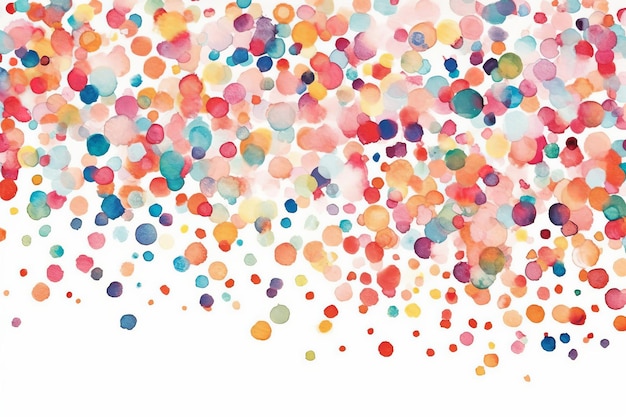 Photo watercolor confetti in vibrant shades single on white background ai generated