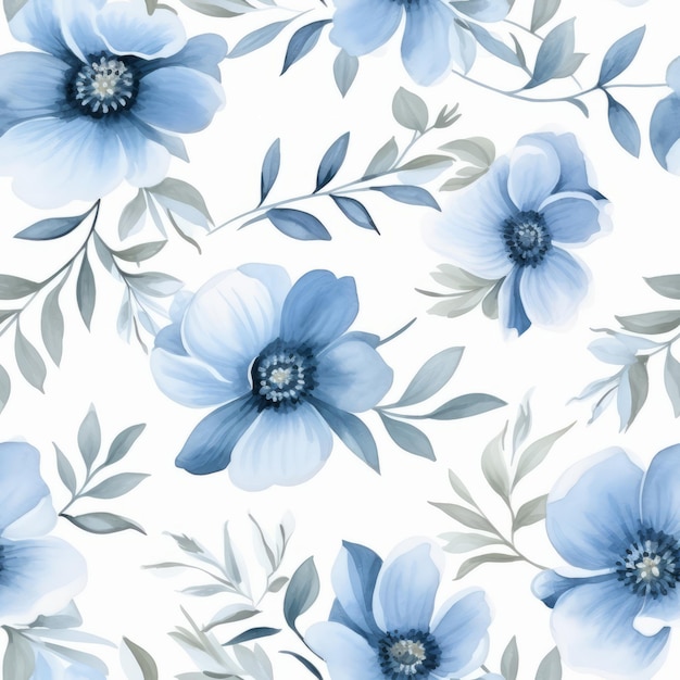Photo watercolor country flower seamless pattern