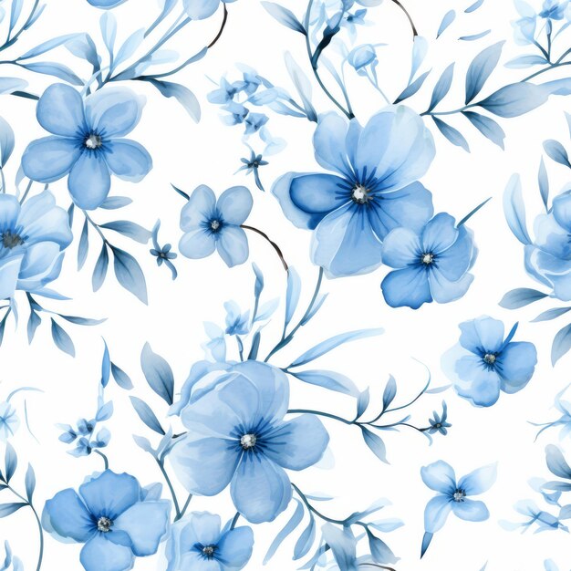 Photo watercolor country flower seamless pattern