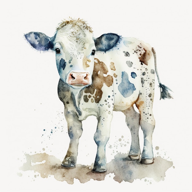 Watercolor Cow