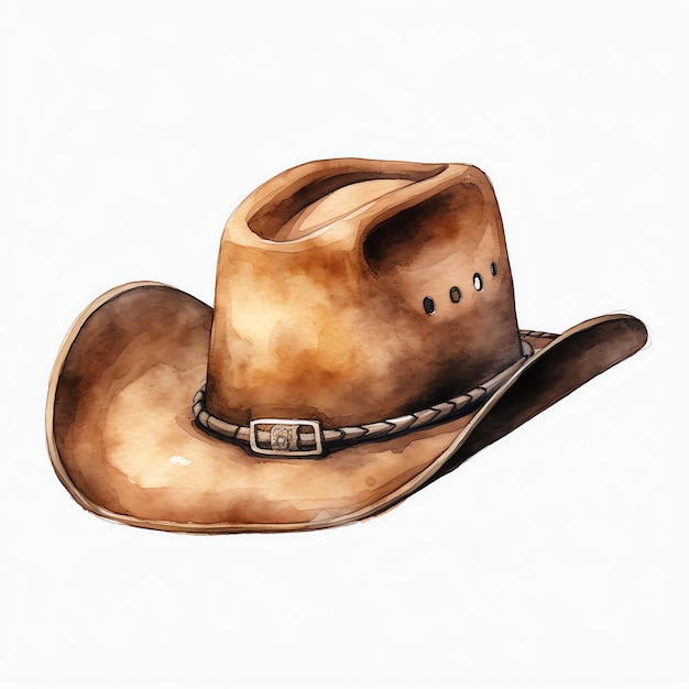 Foto cappello da cowboy acquerello western wild west cowboy illustrazione del deserto clipart