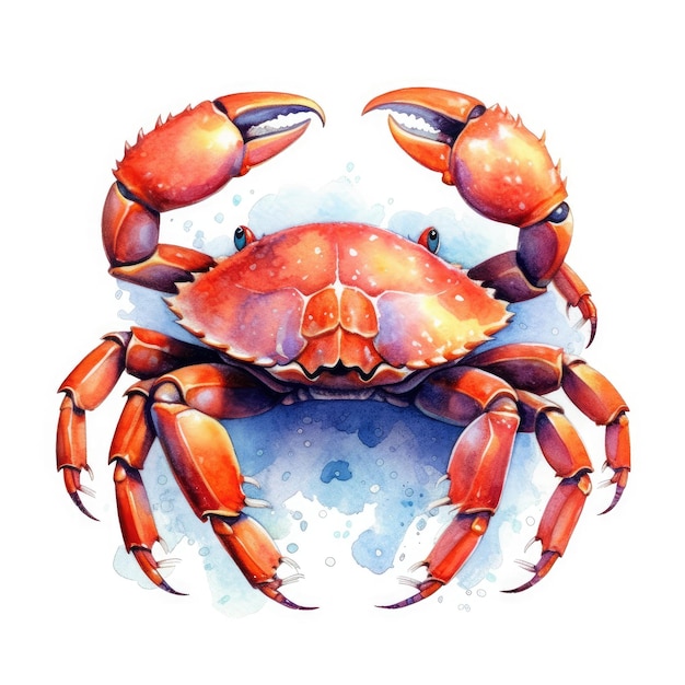 Watercolor Crab Clipart