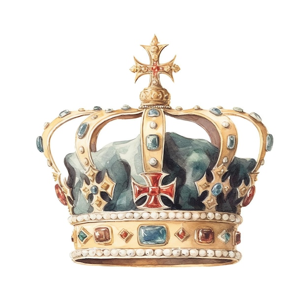 A watercolor of a crown