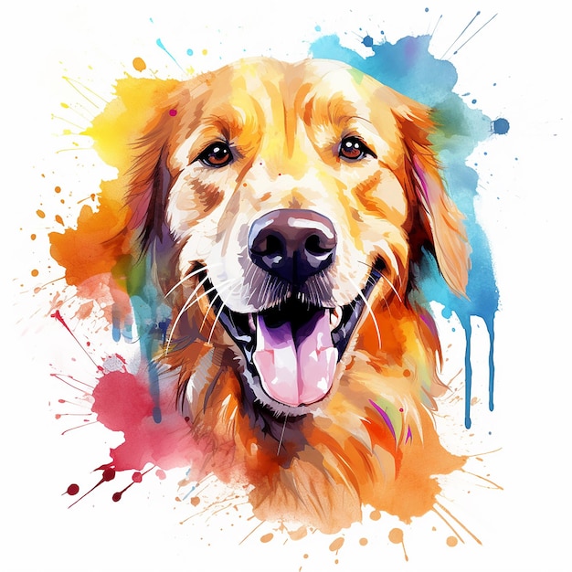 Watercolor Cute Dog Clip Art Animal Illustration