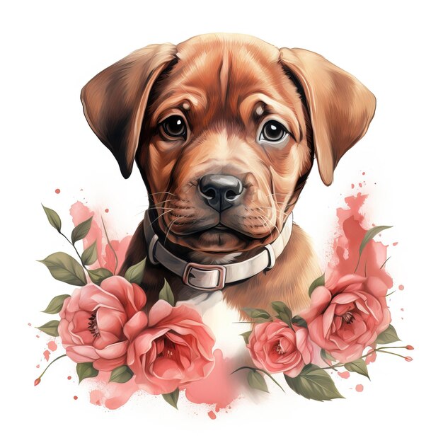 Photo watercolor cute dog clipart