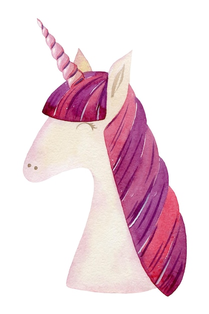 Photo watercolor cute unicorn