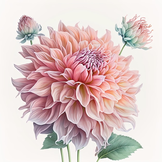 Watercolor Dahlia