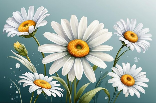 Photo watercolor daisy flower vector art