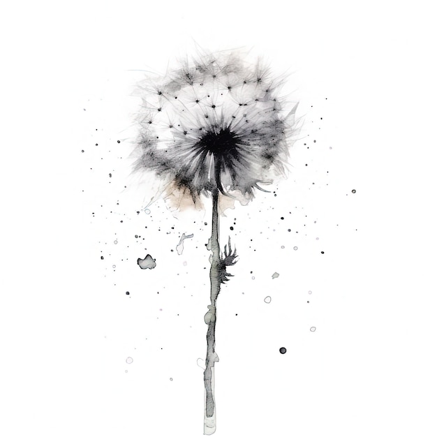 Watercolor dandelion flower Illustration AI GenerativexA