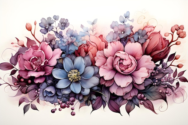 watercolor decorative floral ornate