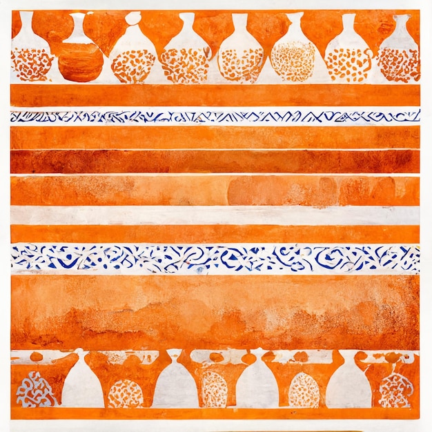 Watercolor, Decorative, Mediterranean patterns in monochrome tiles, patterns, design, borders