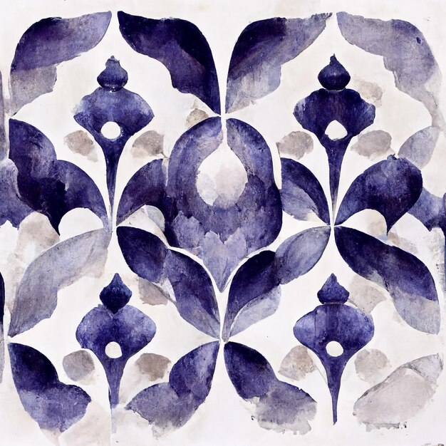 Photo watercolor, decorative, mediterranean patterns in monochrome , tiles, patterns, design, borders,