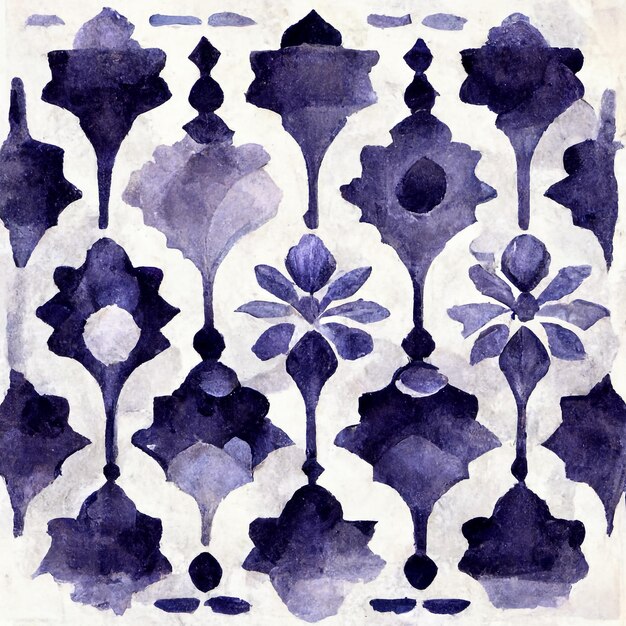 Photo watercolor, decorative, mediterranean patterns in monochrome , tiles, patterns, design, borders,