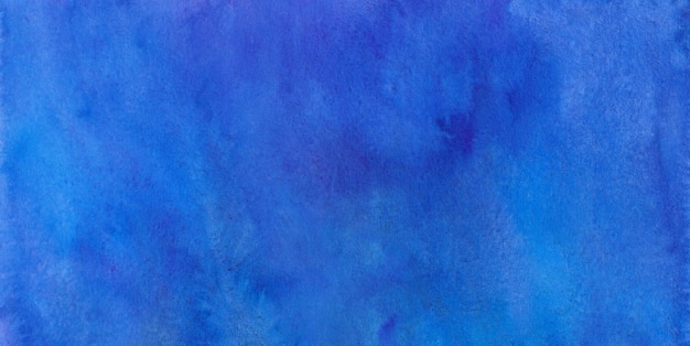 Watercolor deep blue background texture Dark blue stains on paper hand painted Watercolour banner