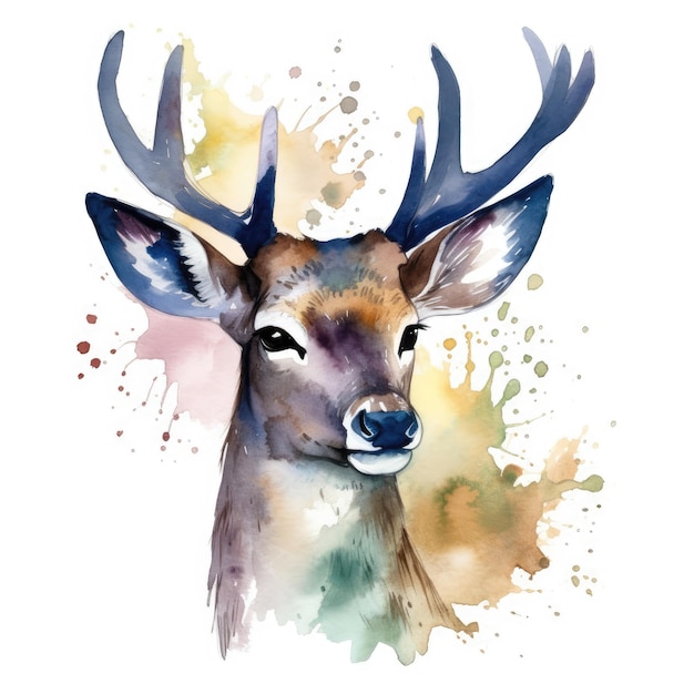 Watercolor deer