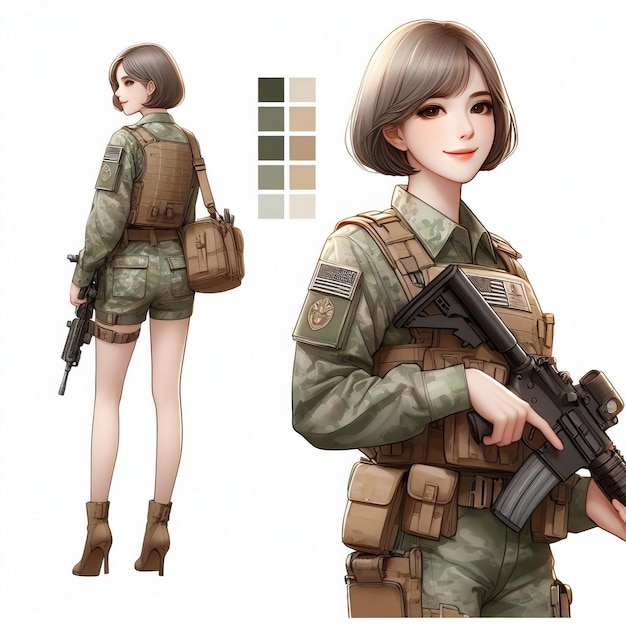 Акварель дизайн стиль 2d иллюстрация солдата генеративный ИИ