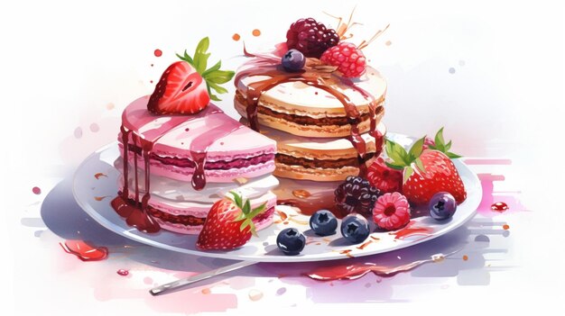 Watercolor Desserts Background