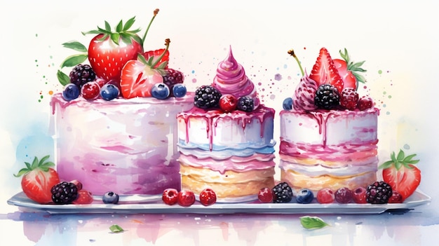 Watercolor Desserts Background